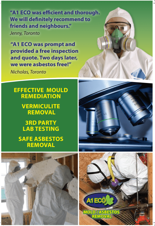 On location at A1 Eco Mould Asbestos Removal, a Mold Remediation in Toronto, ON